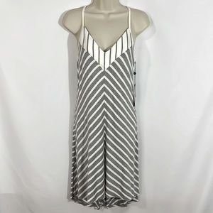 Laila Jayde - Soft Sun Dress | Grey and White Stripes Pattern | Size: Small